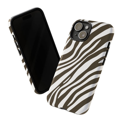 Modern Mocha Zebra Print Phone Case
