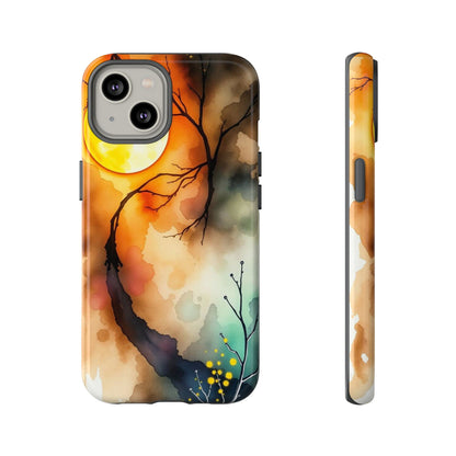 iPhone 14 / Glossy Phone Case - Abstract Watercolour Gothic Scene Phone Case