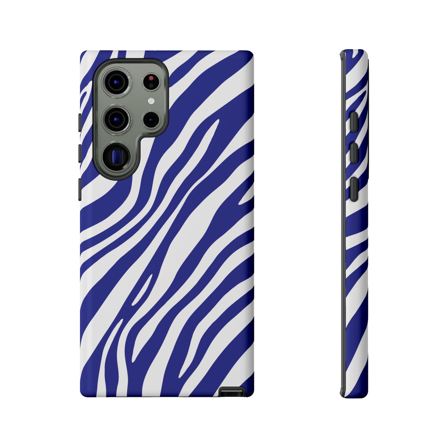 Modern Electric Blue Zebra Print Phone Case