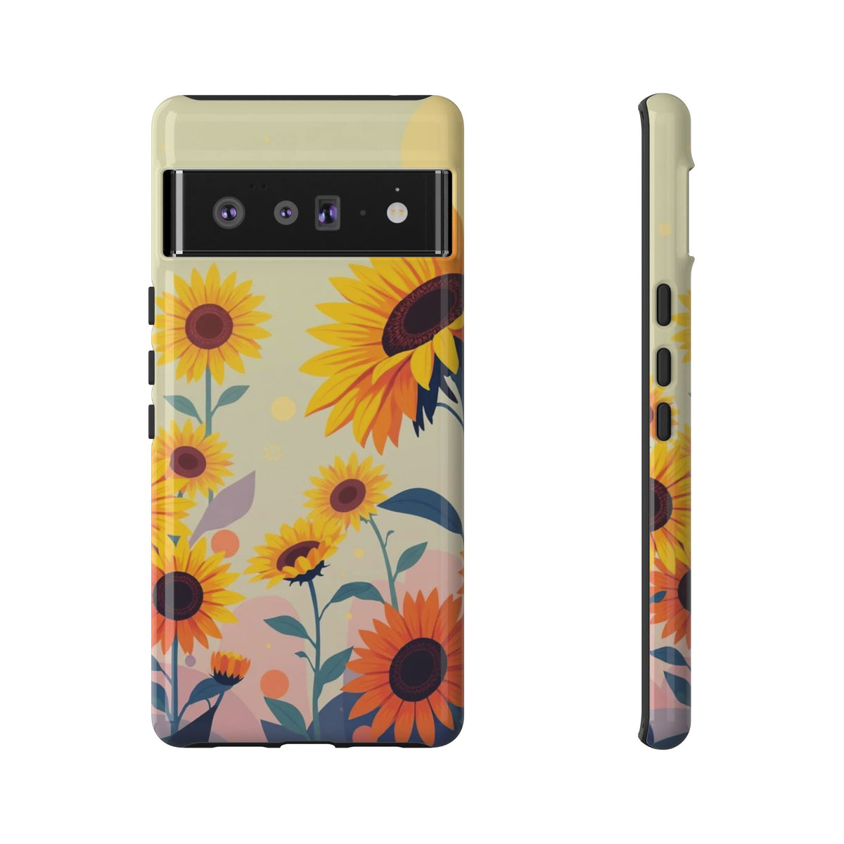 Modern Flat Sunflower Design Phone Case - Multicolor Phone Case - Google Pixel 6 Pro / Glossy