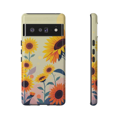 Modern Flat Sunflower Design Phone Case - Multicolor Phone Case - Google Pixel 6 Pro / Glossy