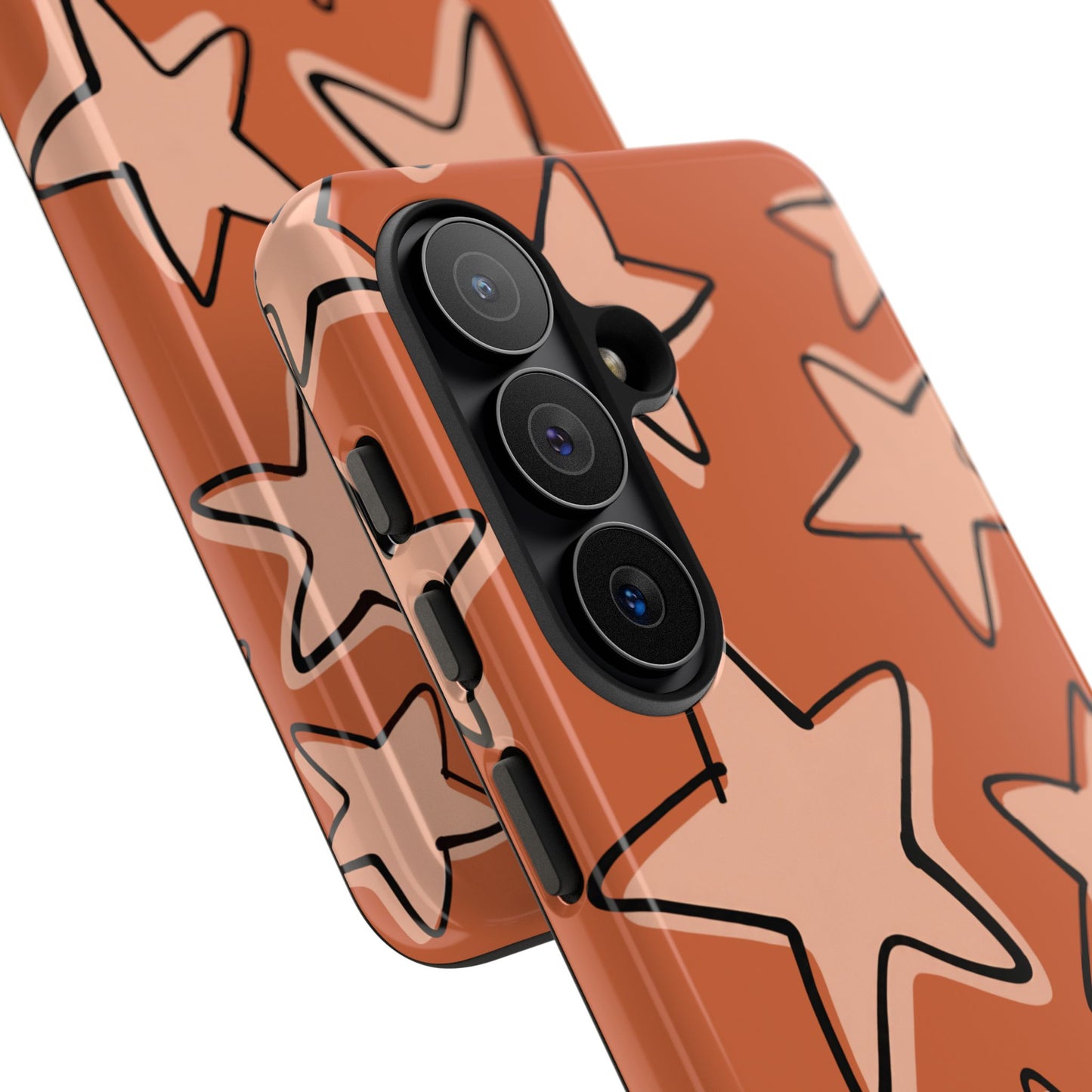 Burnt Orange Doodle Star Phone Case