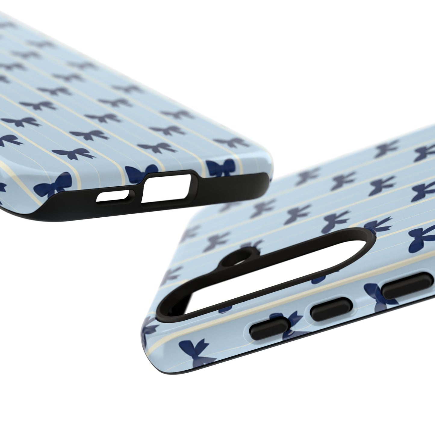 Retro Navy Blue Bow Pattern Phone Case