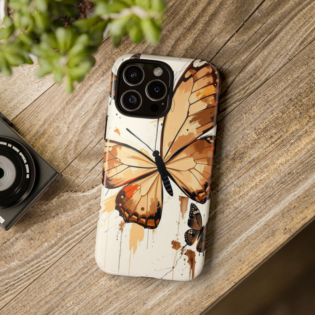 Acrylic Style Butterflies Design Phone Case - Multicolor Phone Case