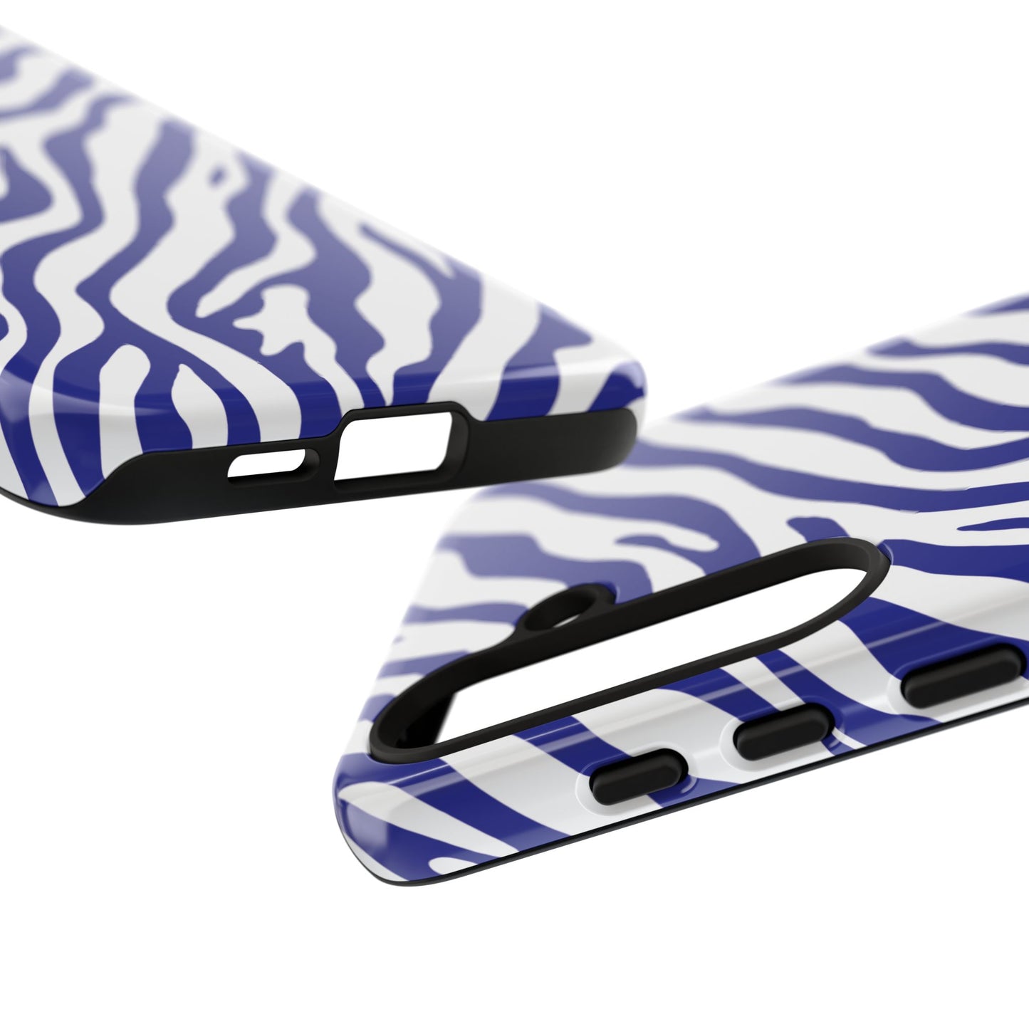 Stylish Electric Blue Zebra Print Phone Case