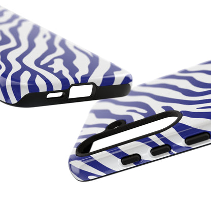 Stylish Electric Blue Zebra Print Phone Case