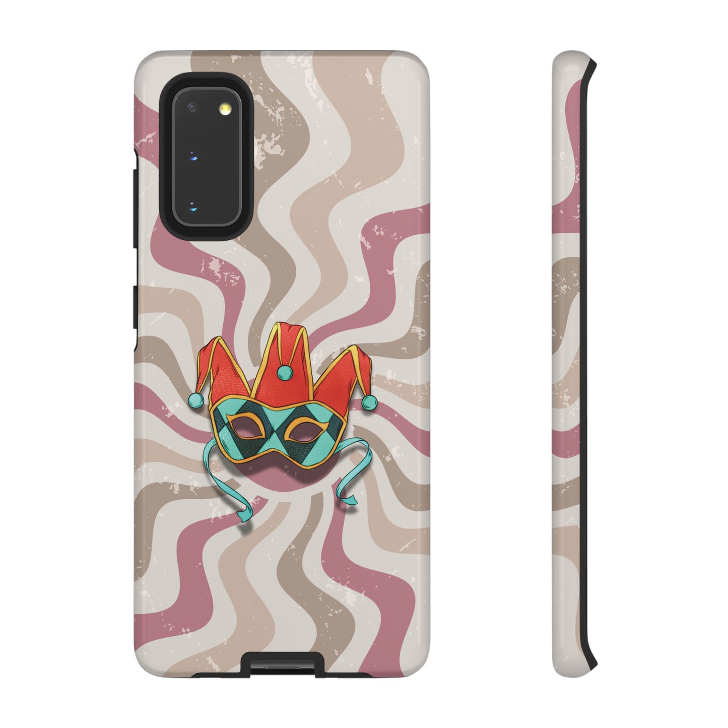Venetian Jester Mask – Pink Retro Soft Revival Phone Case - Pink Phone Case - Samsung Galaxy S20 / Glossy