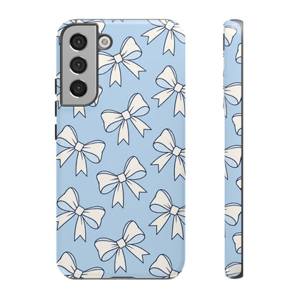 Chic Powder Blue Bow Pattern Phone Case