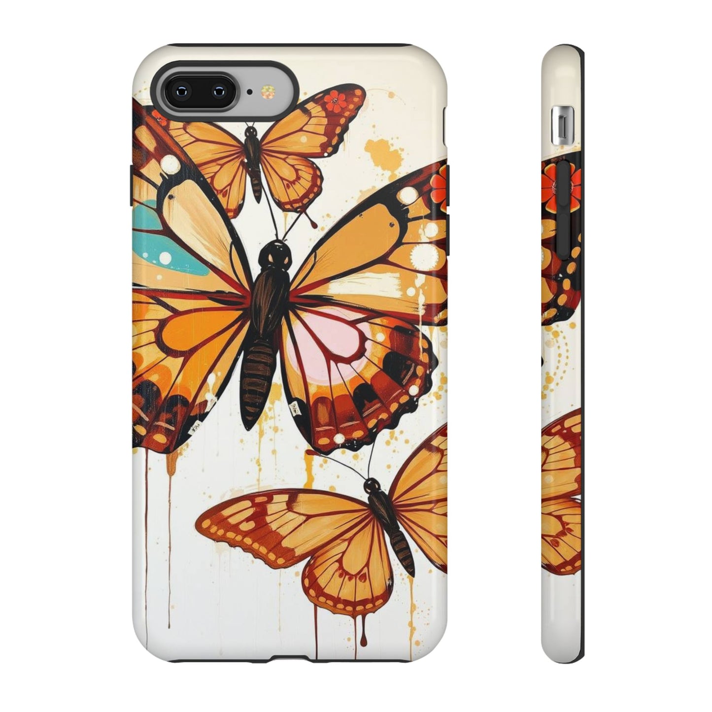 iPhone 8 Plus / Glossy Phone Case - Abstract Butterflies Design Phone Case
