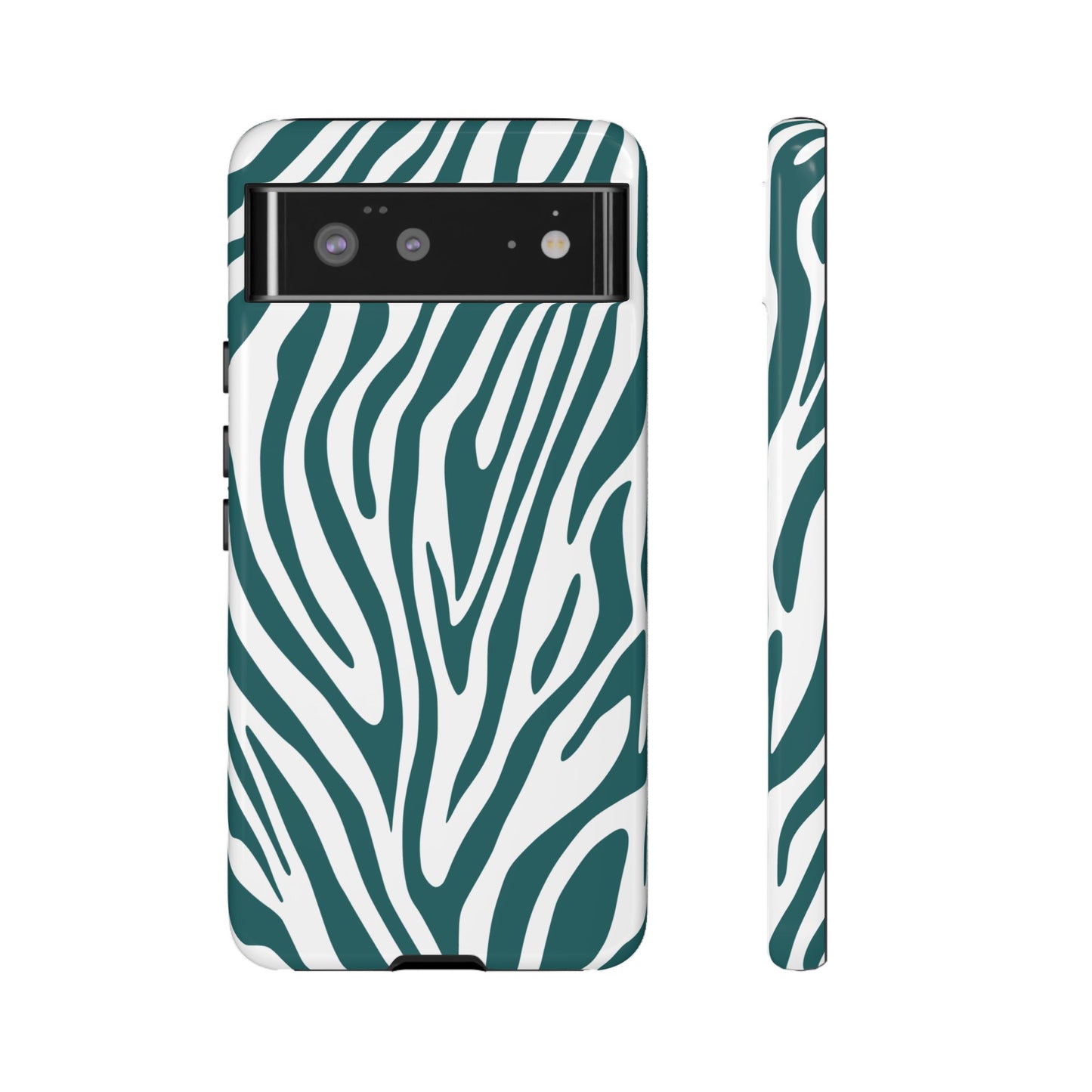 Graphic Teal Tiger Print Phone Case