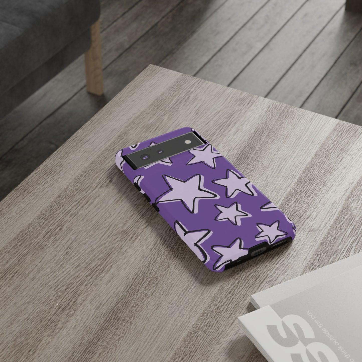 Violet Purple Doodle Star Phone Case