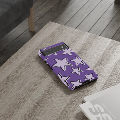 Violet Purple Doodle Star Phone Case