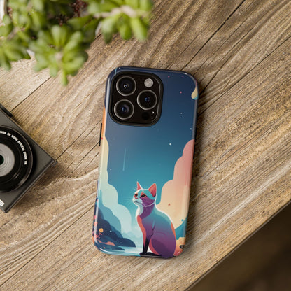 Stylised Cat Design Phone Case - Multicolor Phone Case