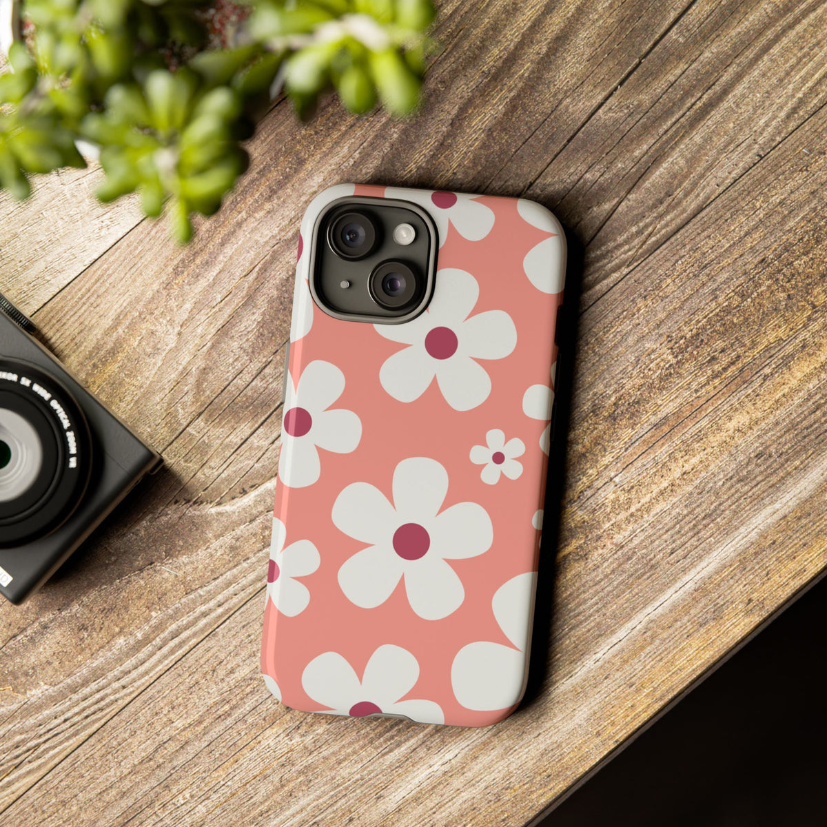 Cute Pink Daisy Pattern #2 Phone Case - Pink Phone Case
