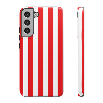 Samsung Galaxy S22 Plus / Glossy Phone Case - Simple Red & White Stripe Pattern Phone Case
