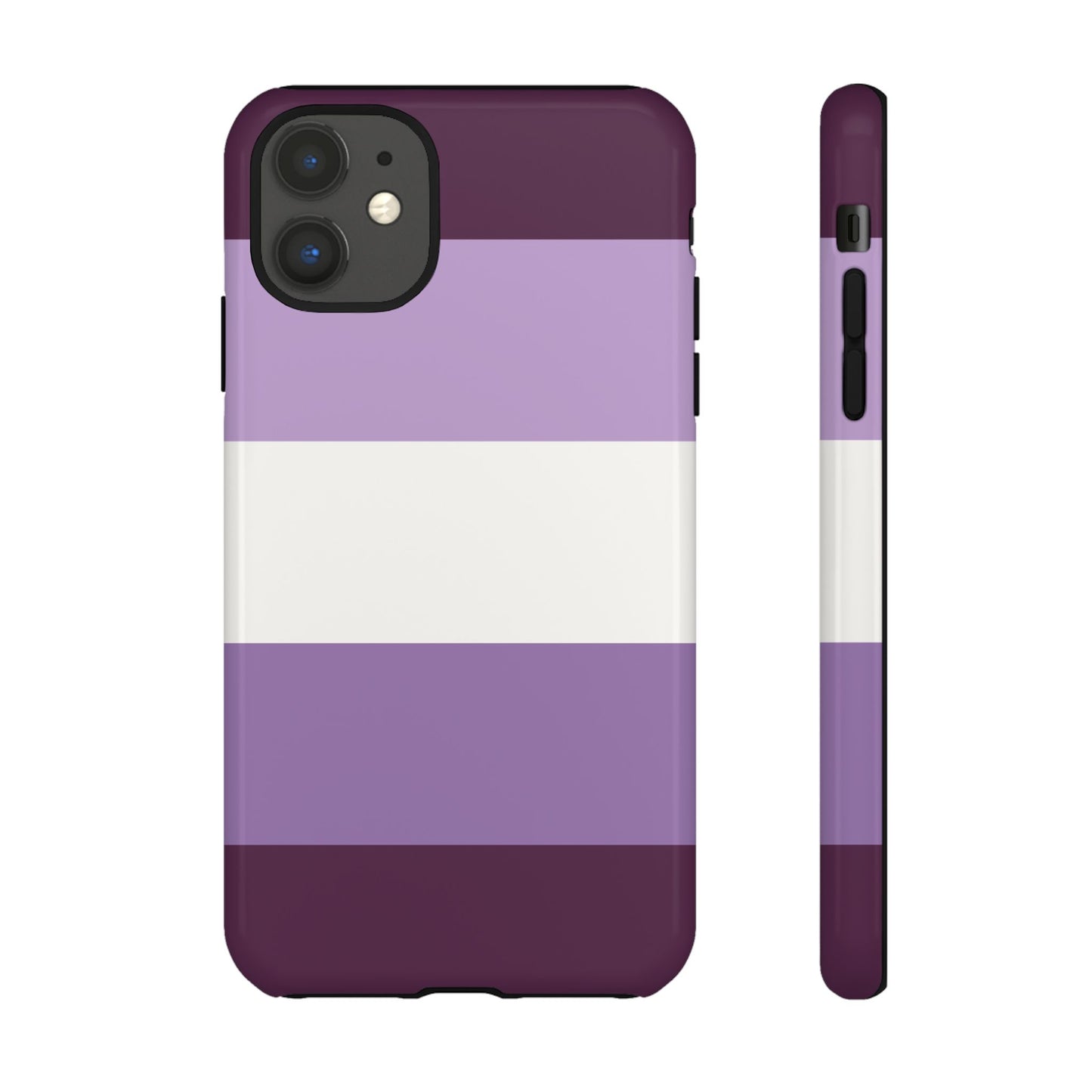 iPhone 11 / Glossy Phone Case - Purple Stripe Pattern Phone Case