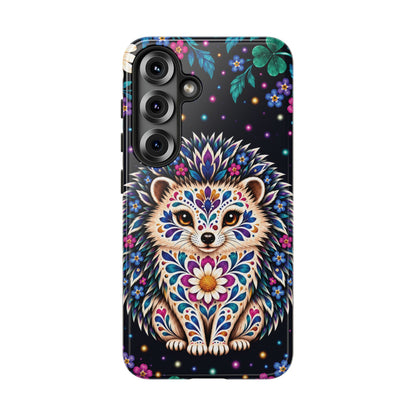 Vibrant Purple and Teal Calavera Hedgehog Phone Case - Multicolor Phone Case - Samsung Galaxy S25 / Glossy