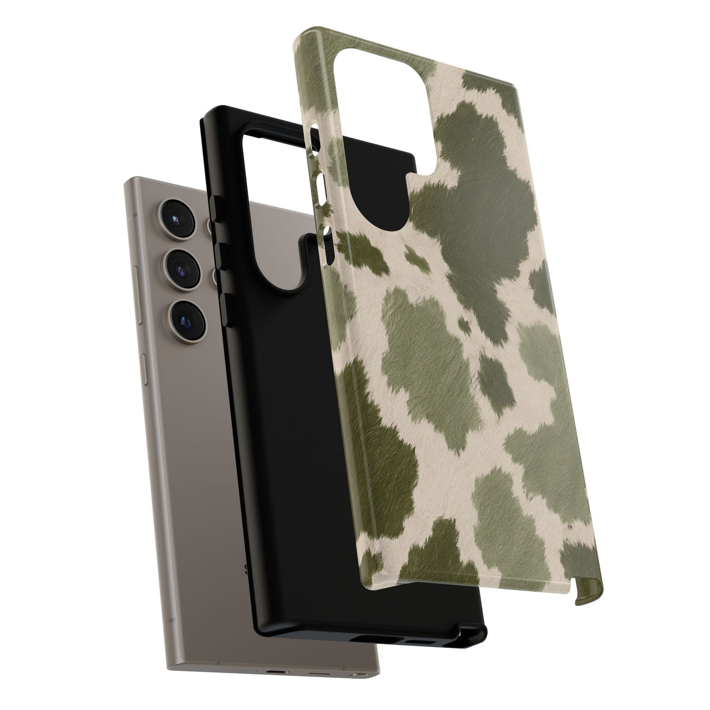Stylish Olive Green Cow Print Phone Case