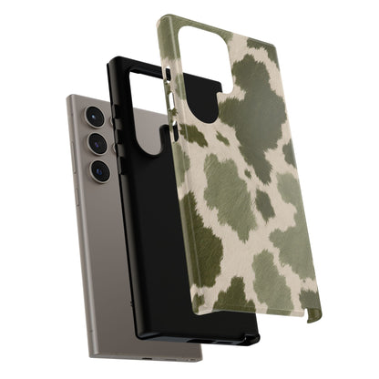 Stylish Olive Green Cow Print Phone Case