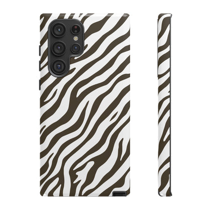 Stylish Mocha Zebra Print Phone Case