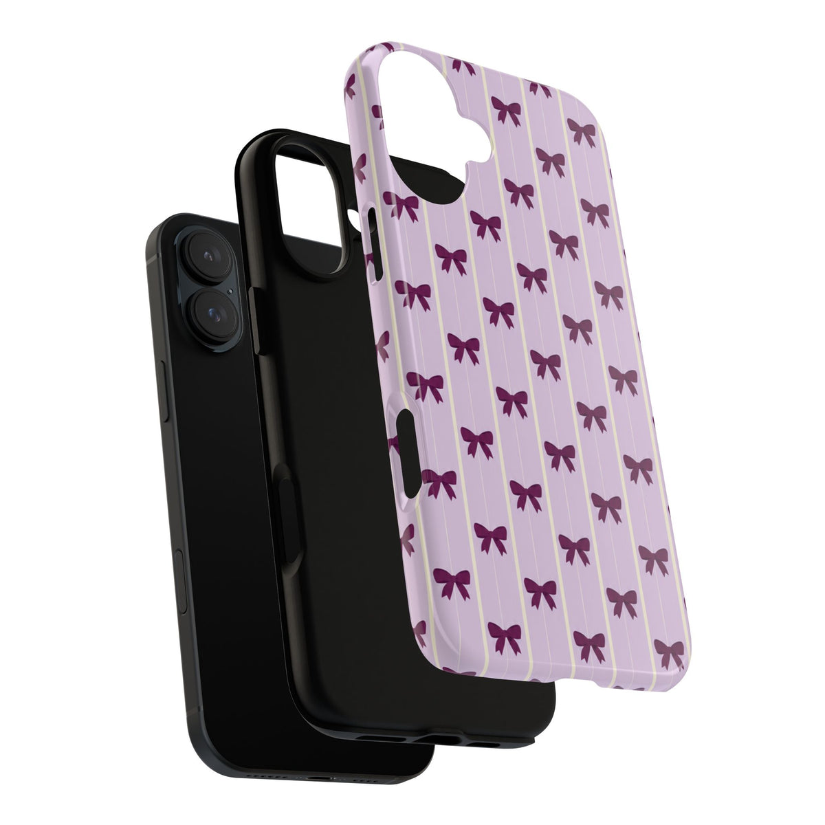 Retro Plum Purple Bow Pattern Phone Case