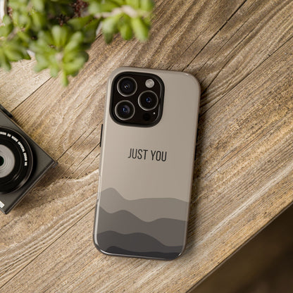 Phone Case - Minimalist Beige Waves ’Just You’ Statement Phone Case