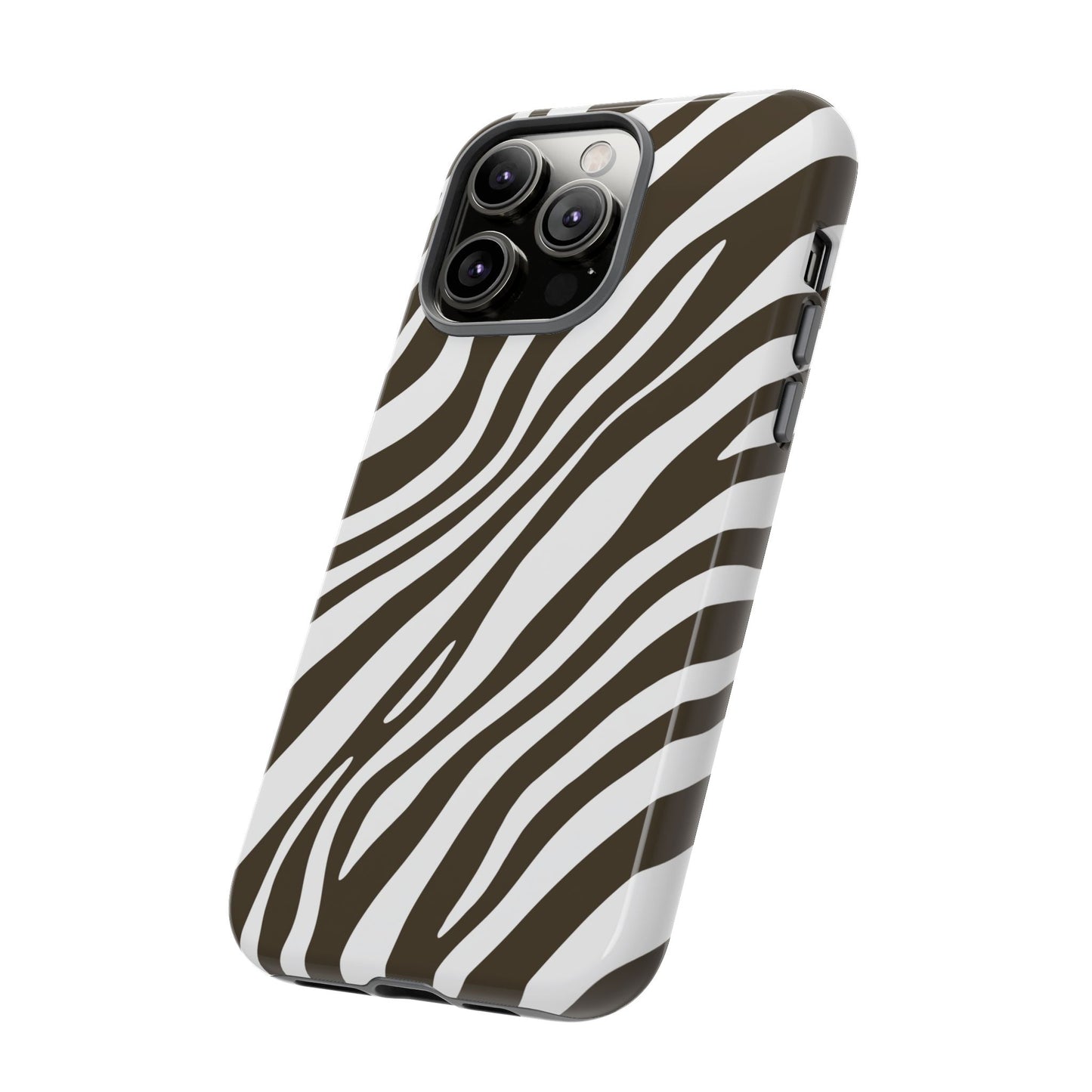 Modern Mocha Zebra Print Phone Case
