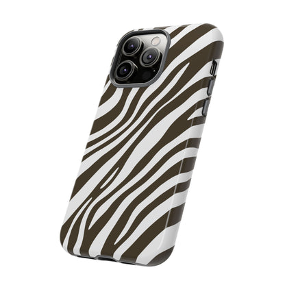 Modern Mocha Zebra Print Phone Case