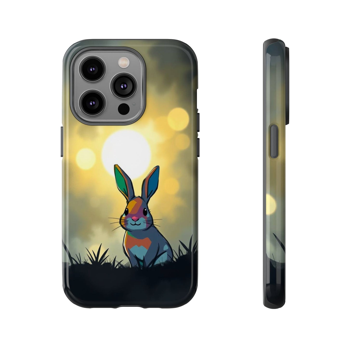 iPhone 14 Pro / Glossy Phone Case - Gothic Rabbit Moody Design Phone Case