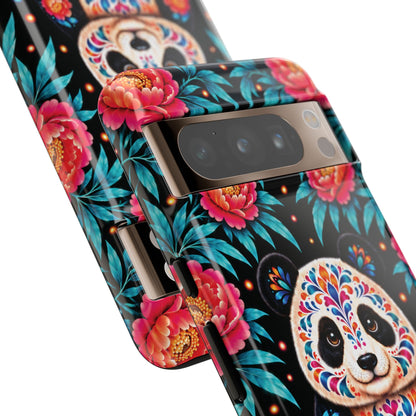 Cute Pink and Turquoise Calavera Panda Phone Case - Multicolor Phone Case