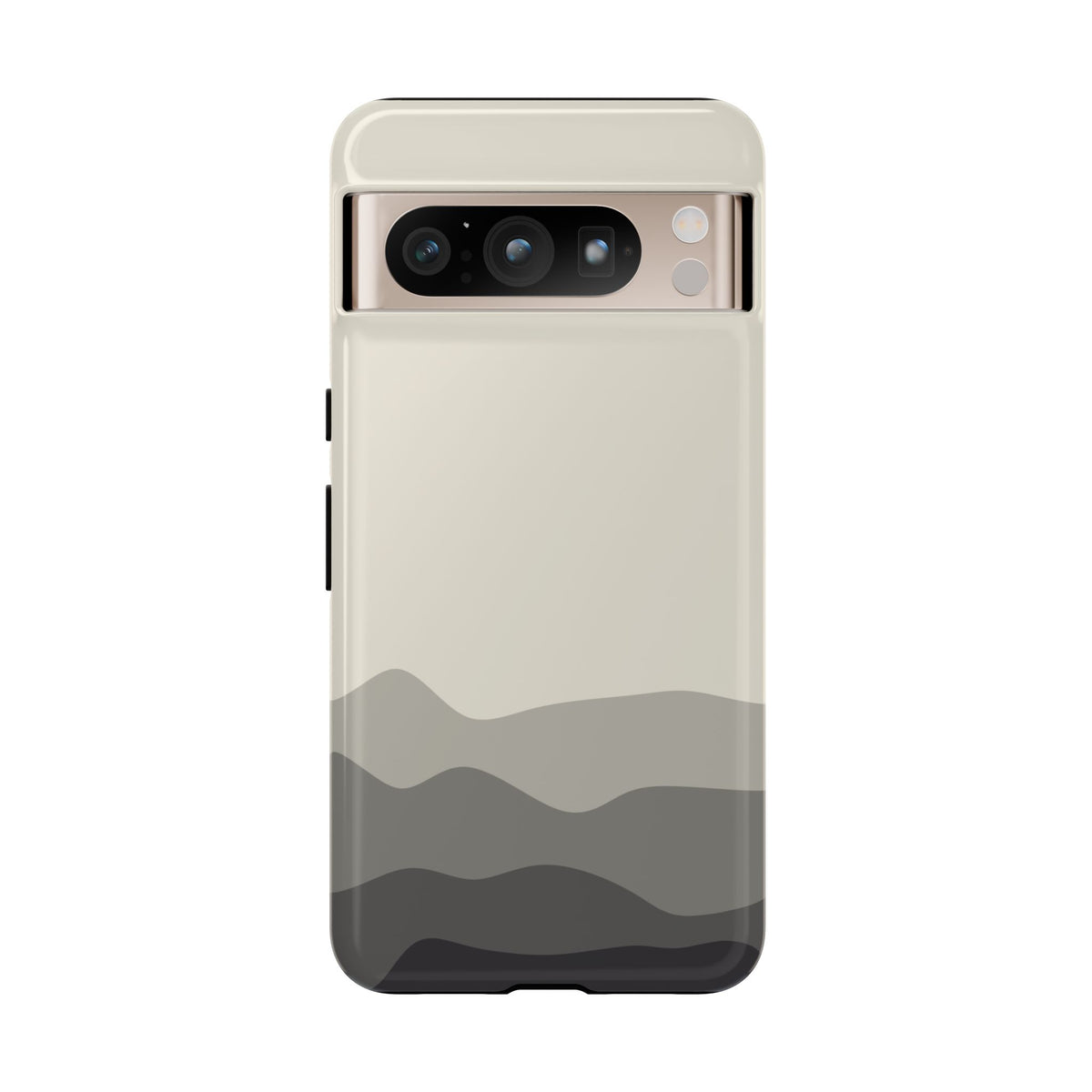 Ivory Abstract Waves Protective Phone Case - White Phone Case - Google Pixel 8 Pro / Glossy