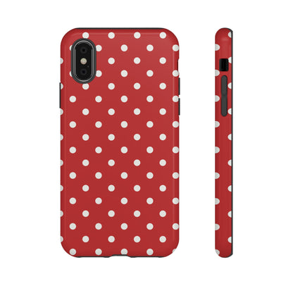 Red with White Dot Pattern Phone Case