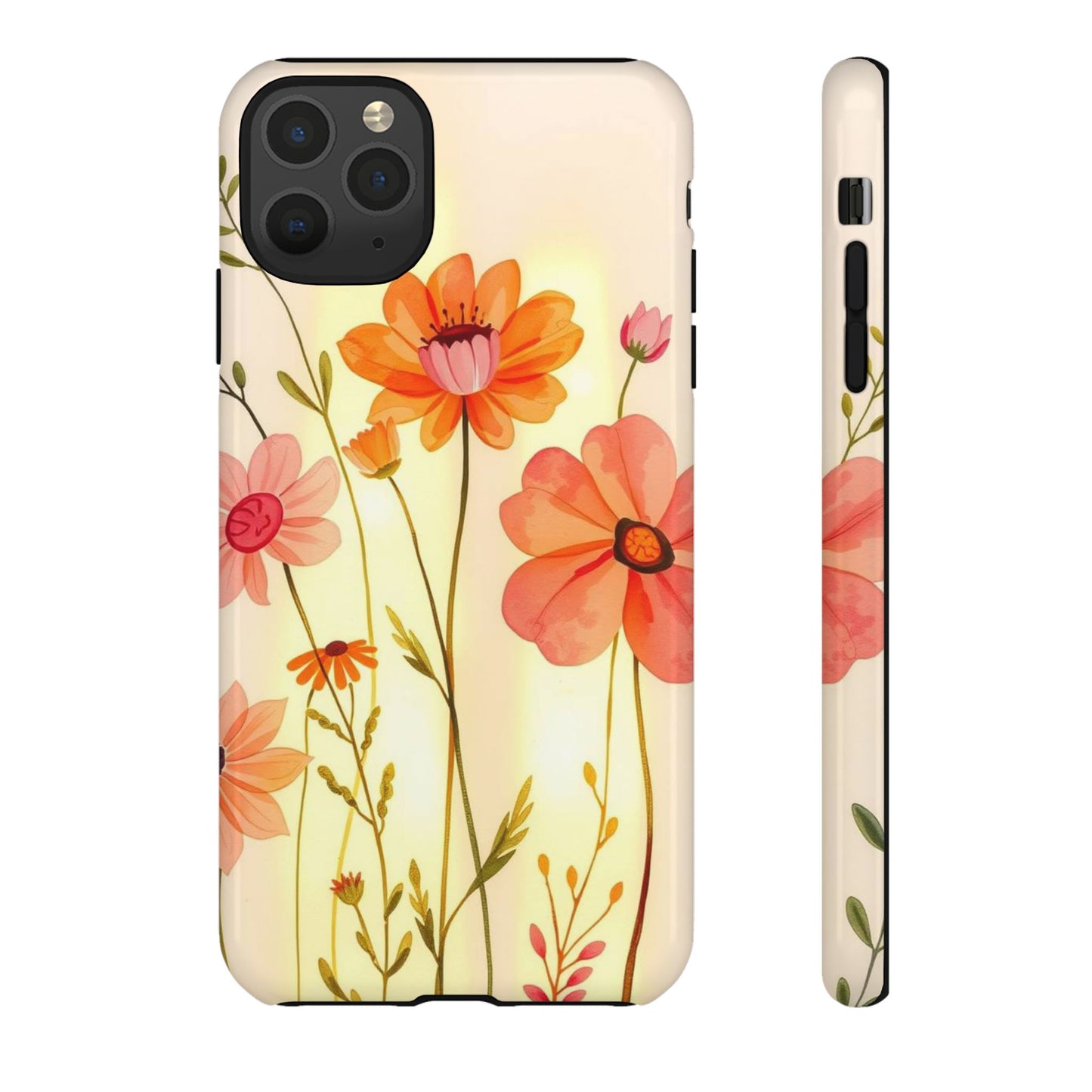 iPhone 11 Pro Max / Glossy Phone Case - Watercolour Bunch of Wildflowers Design Phone Case