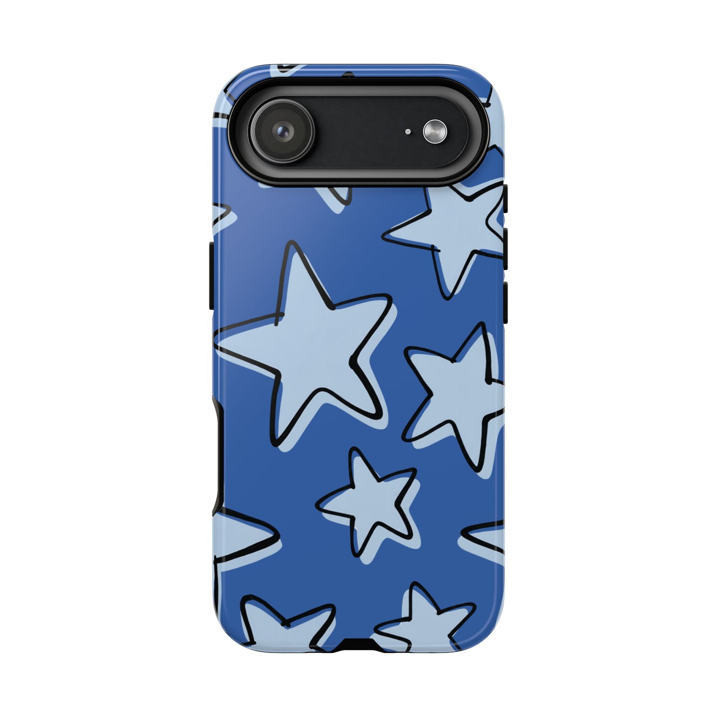 Cobalt Blue Doodle Star Phone Case