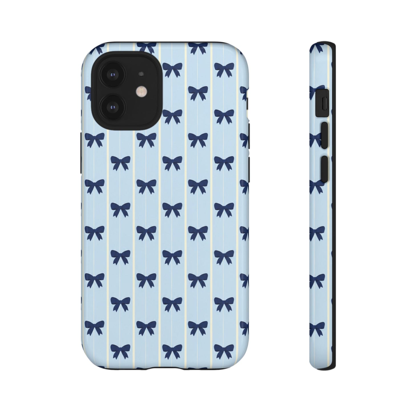 Retro Navy Blue Bow Pattern Phone Case