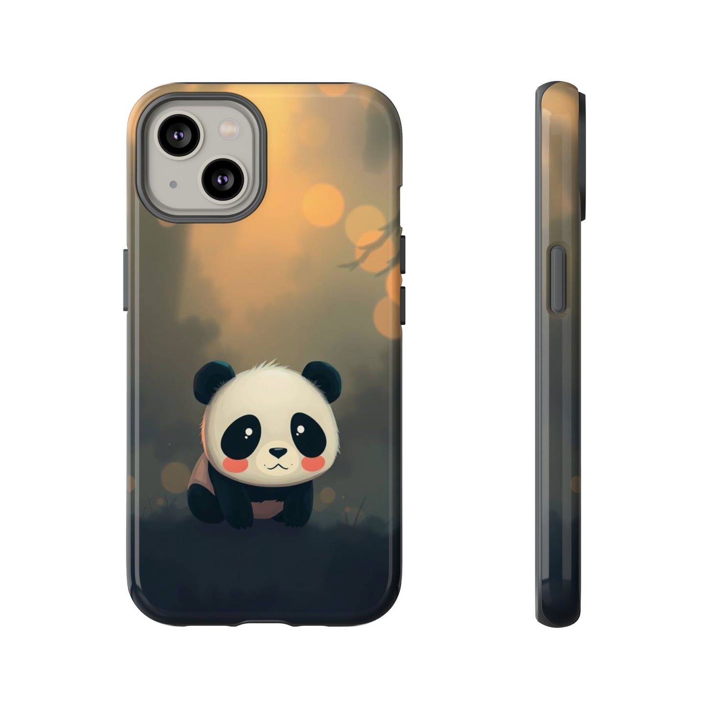 iPhone 14 / Glossy Phone Case - Cute Gothic Panda Design Phone Case