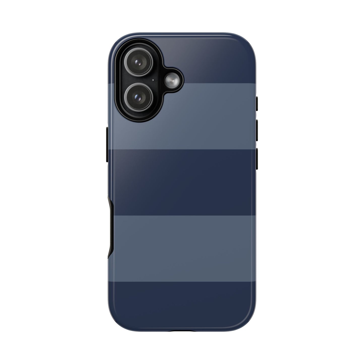 Dark Blue Horizontal Stripe Pattern Phone Case - Blue Phone Case - iPhone 17 / Glossy