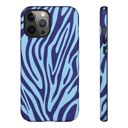 Boutique Sky Blue Tiger Print Phone Case