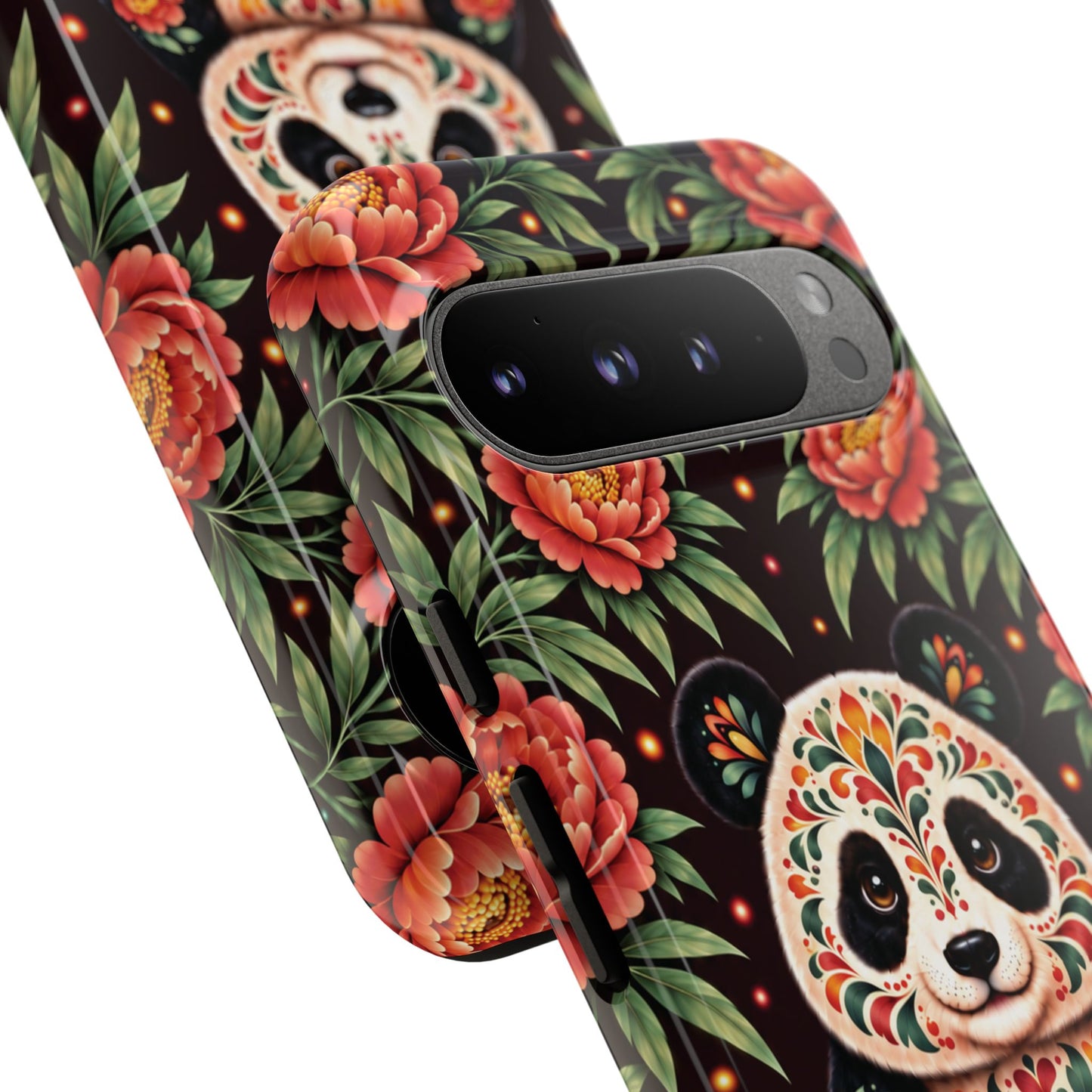 Cute Terracotta and Teal Calavera Panda Phone Case - Multicolor Phone Case