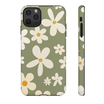 Chic Green Daisy Pattern Phone Case - Green Phone Case - iPhone 11 Pro Max / Glossy