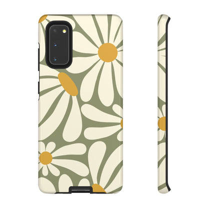 Retro Green Daisy Pattern #1 Phone Case - Green Phone Case - Samsung Galaxy S20 / Glossy