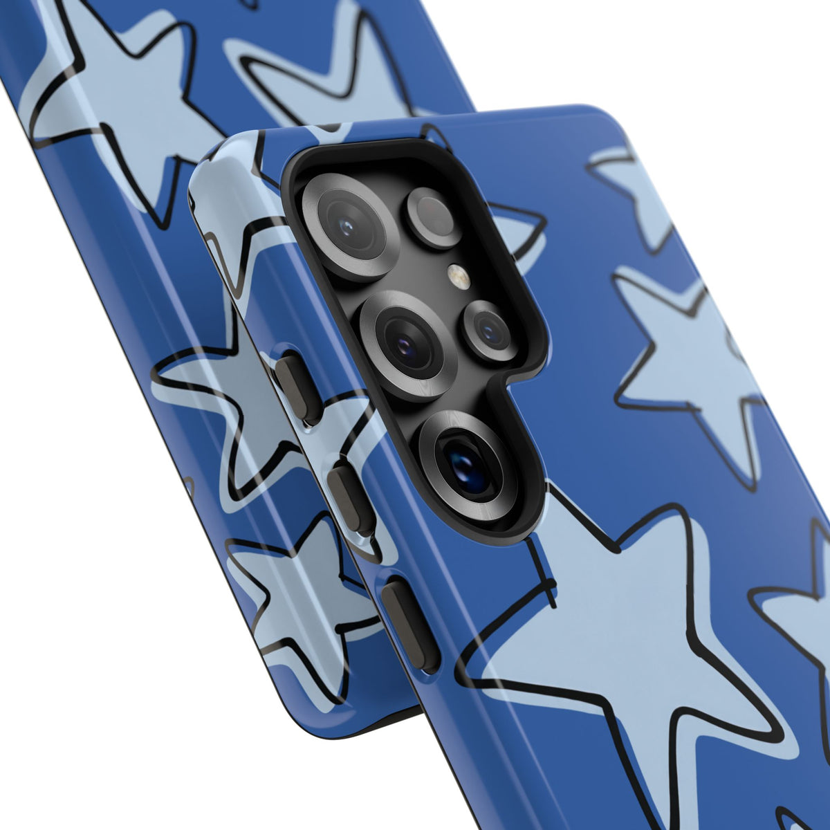 Cobalt Blue Doodle Star Phone Case