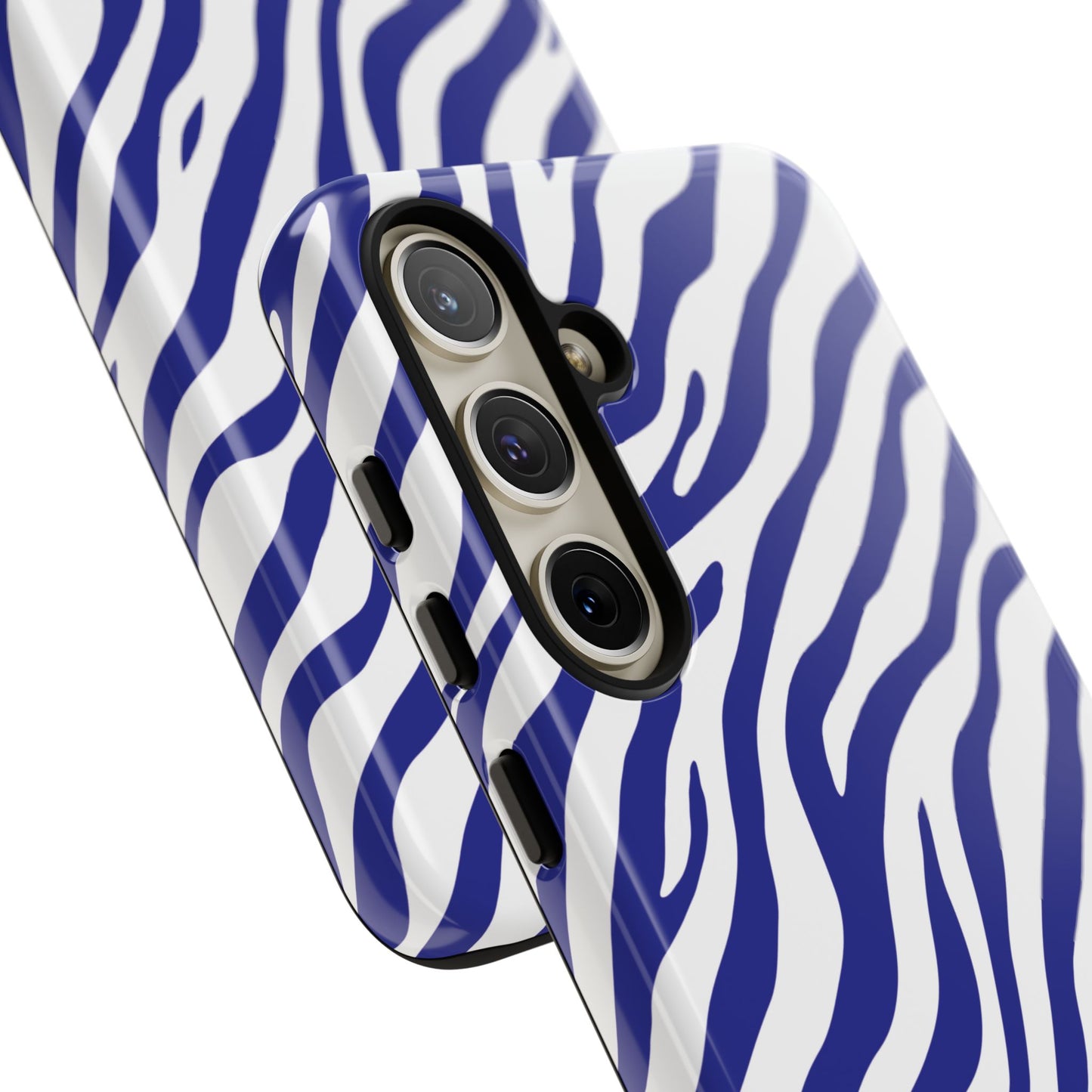 Stylish Electric Blue Zebra Print Phone Case