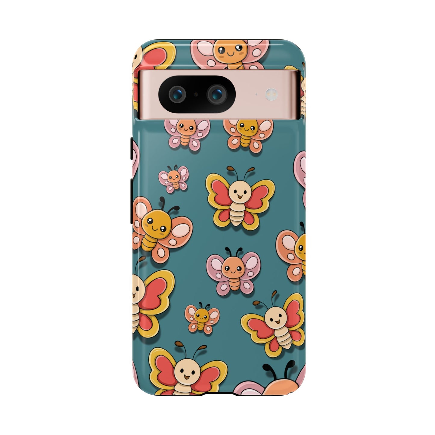Blue Butterfly Sticker Design Phone Case - Blue Phone Case - Google Pixel 8 / Glossy