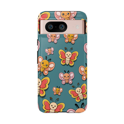 Blue Butterfly Sticker Design Phone Case - Blue Phone Case - Google Pixel 8 / Glossy