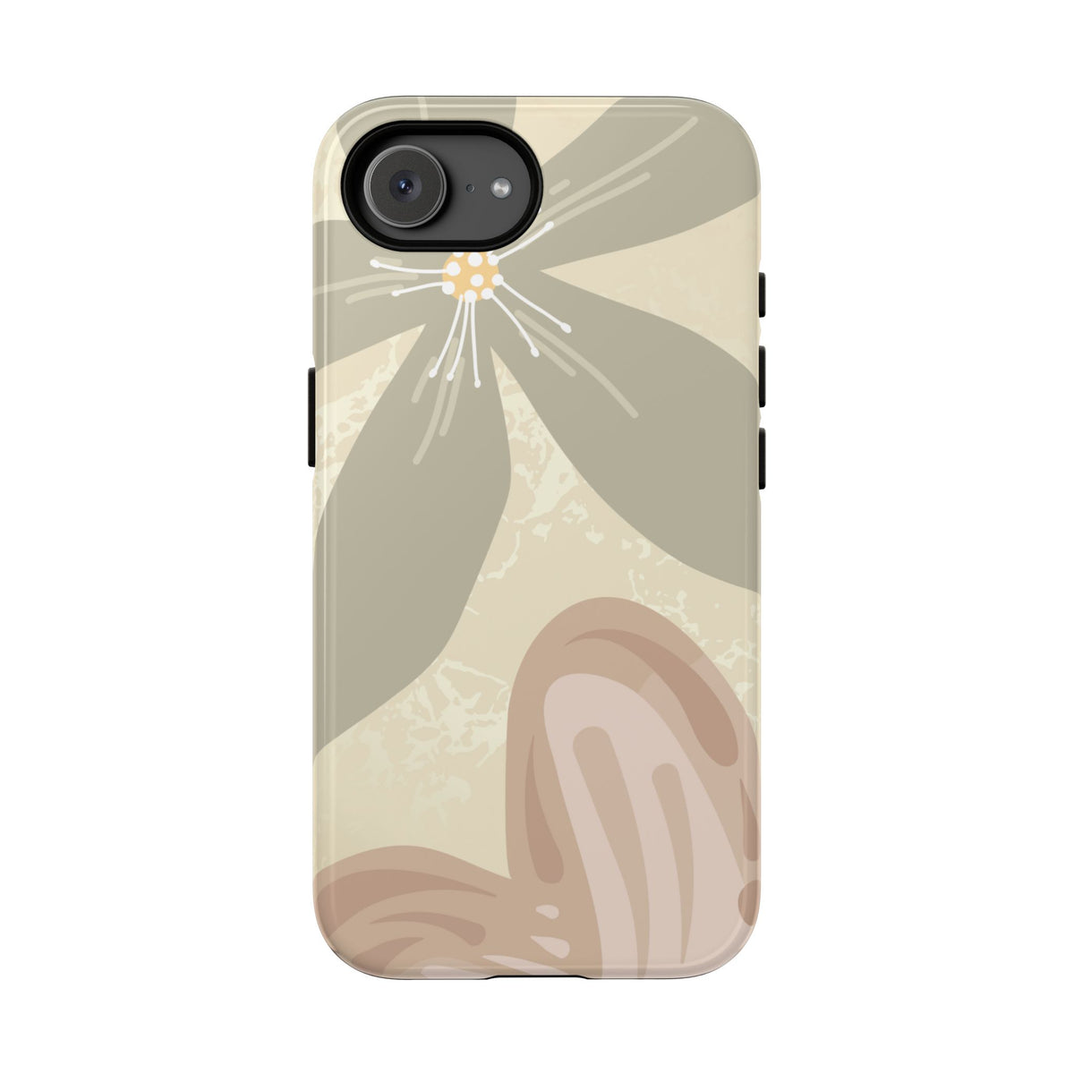 Hibiscus Heart Pattern Phone Case - Beige Phone Case - iPhone 17e / Glossy