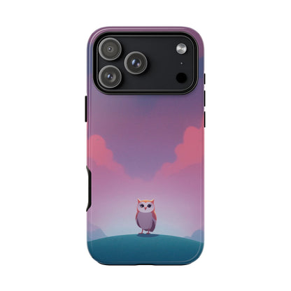 iPhone 17 Pro Max / Glossy Phone Case - Watercolour Owl & Cloud Design Phone Case