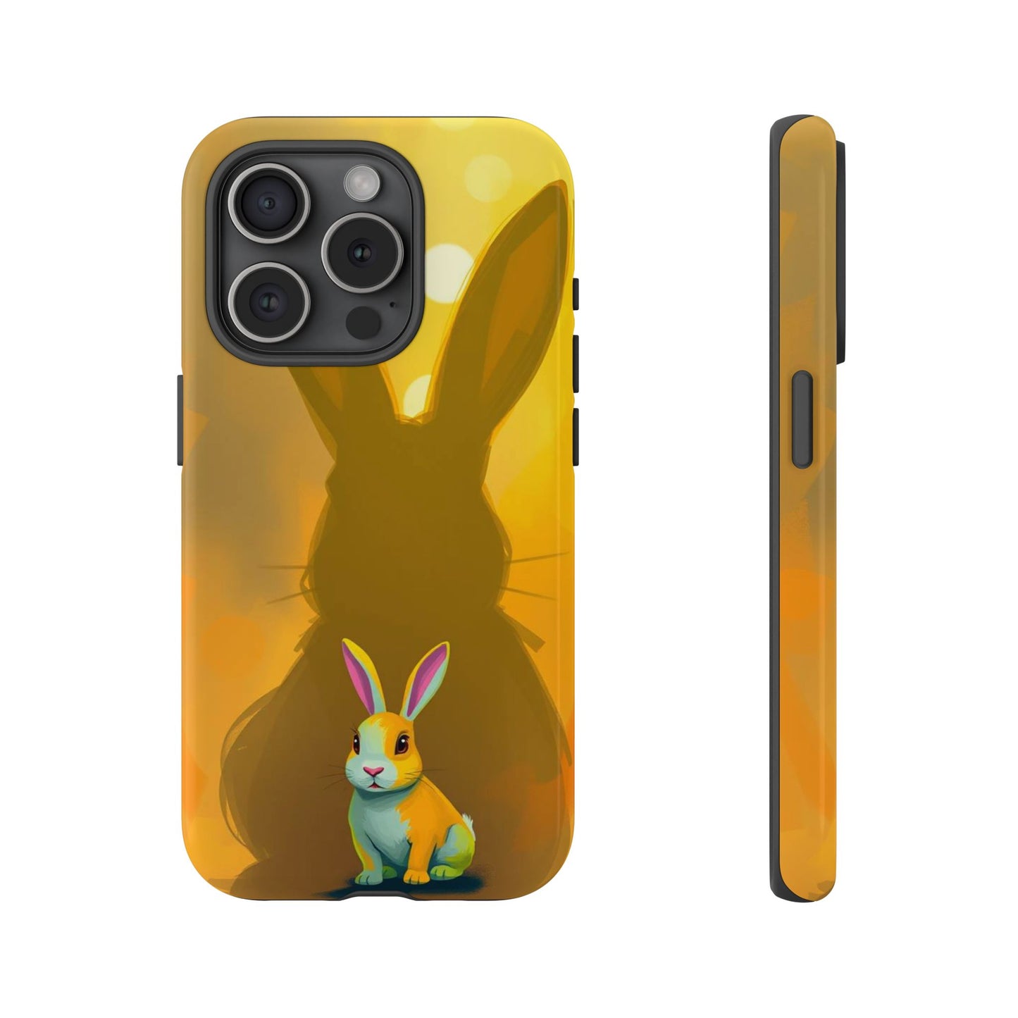 iPhone 15 Pro / Glossy Phone Case - Shadow Rabbit Design Phone Case