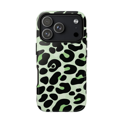 Chic Sage Leopard Print Phone Case