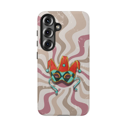 Venetian Jester Mask – Pink Retro Soft Revival Phone Case - Pink Phone Case - Samsung Galaxy S25 / Glossy